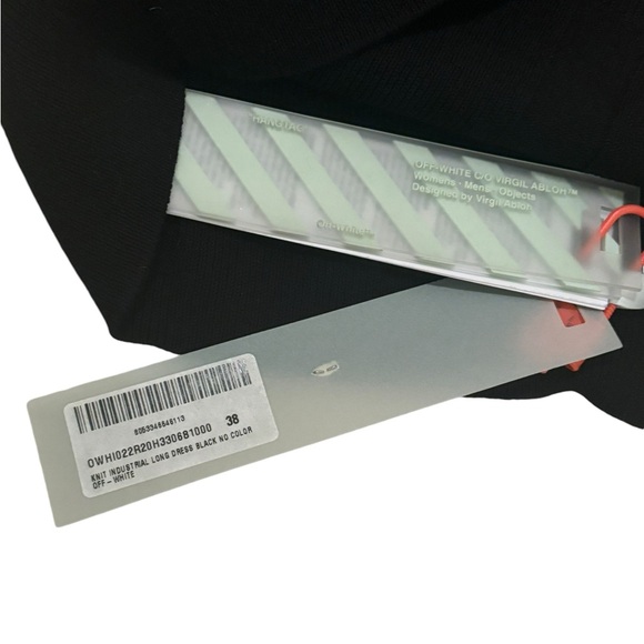 Off White Knjt Industrial Long Dress Black NWT Sz 38 - Picture 4 of 7